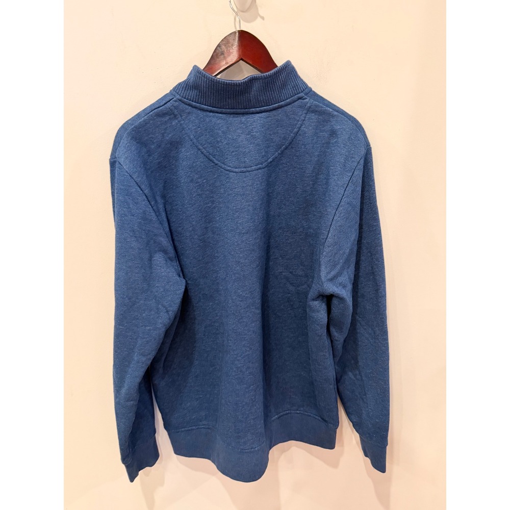 Orvis Mens Blue Heathered Quarter Zip Fleece Pullover Sweatshirt Large 615914 - Picture 3 of 9